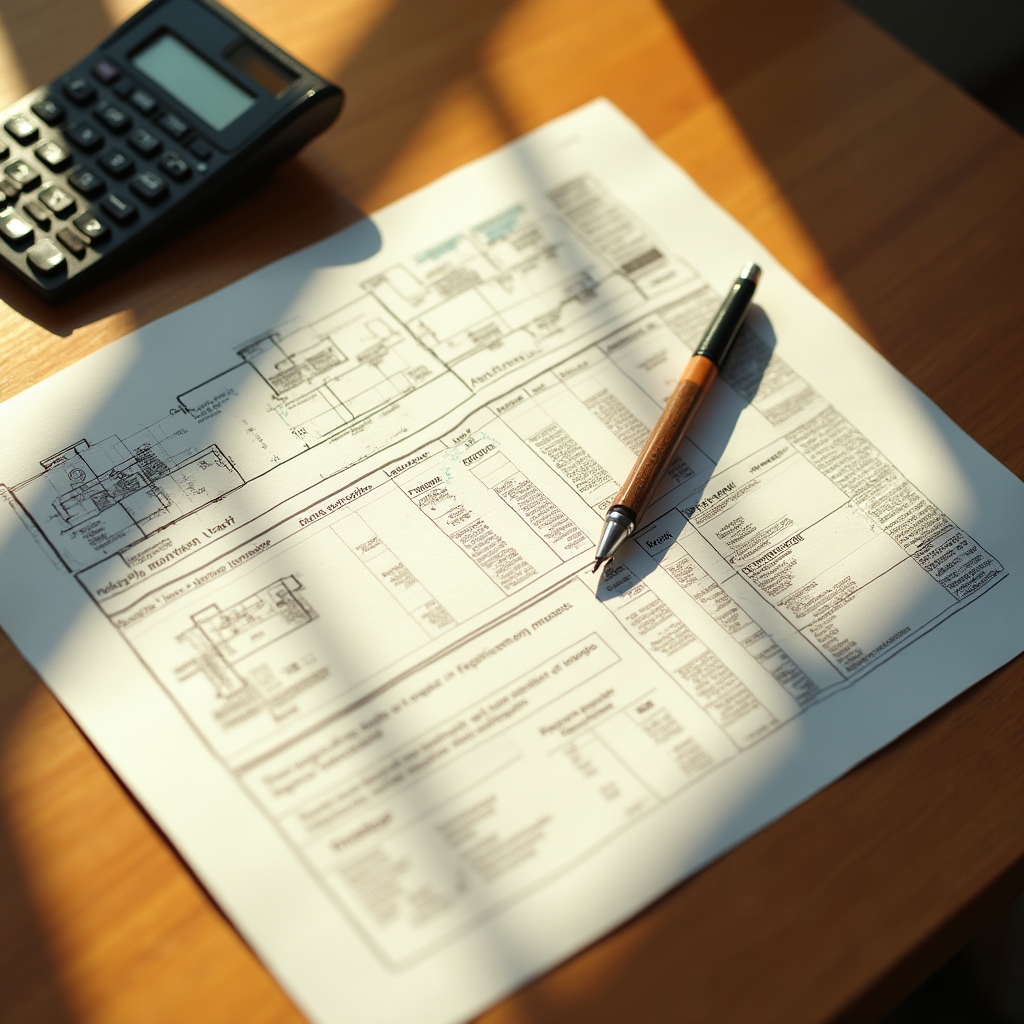 Printed energy audit report document on desk